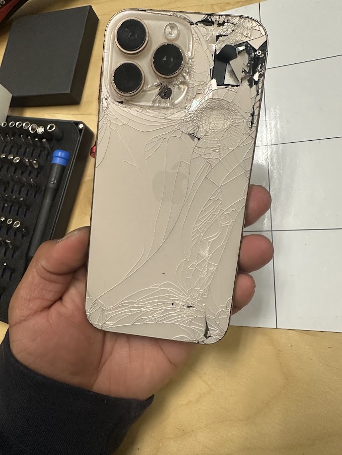 Before: broken back glass