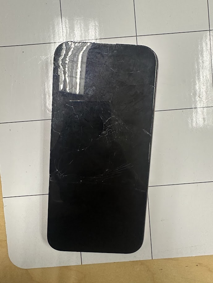 Before: cracked screen